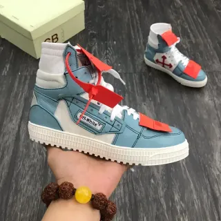 Off-White The Ten Light Blue and White High-Top Lifestyle Sneakers