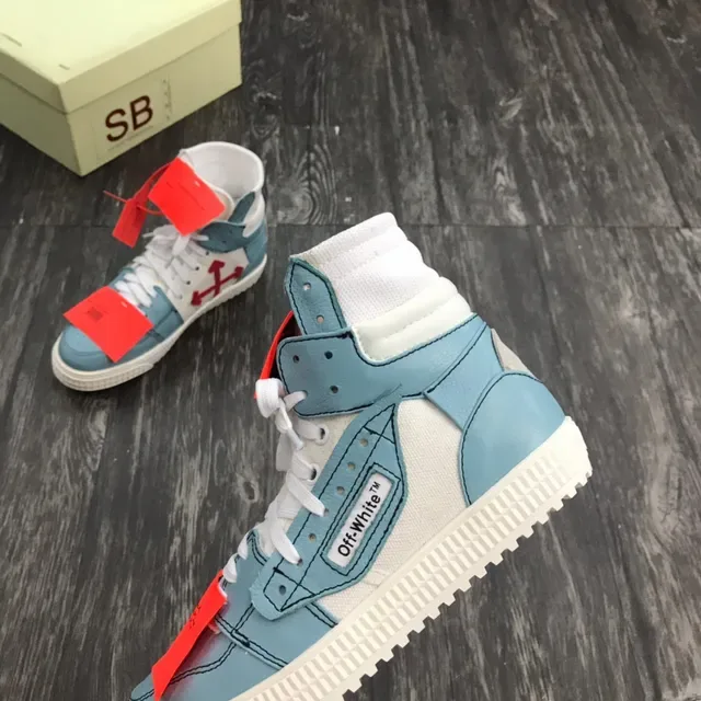 Off-White The Ten 浅蓝色和白色高帮生活方式运动鞋 5