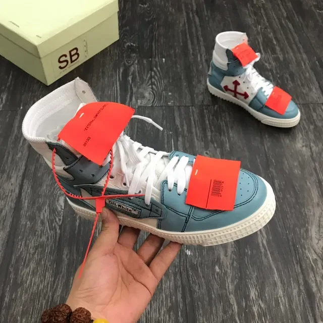Off-White The Ten 浅蓝色和白色高帮生活方式运动鞋 8