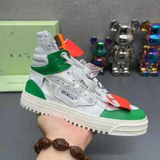 Off-White The Ten White and Green Industrial Lace High-Top Lifestyle Sneakers