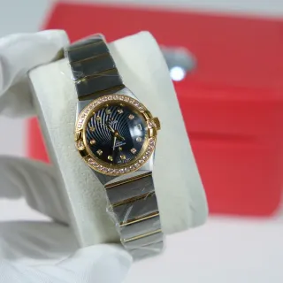 Omega Constellation Diamond-Bezel Black Dial Mechanical Watch