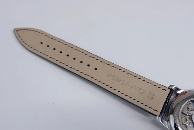 Omega De Ville Co-Axial Chronometer चांदी डायल काली चमड़े की पट्टी यांत्रिक घड़ी 7