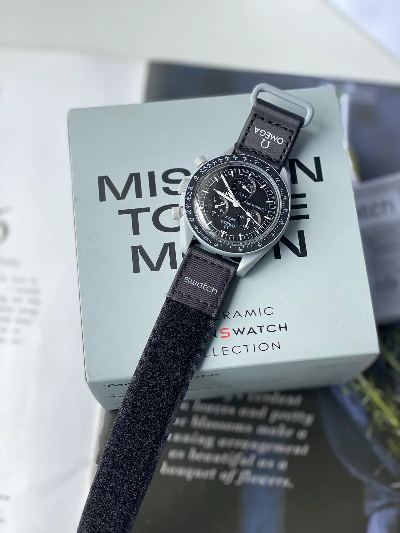 Omega x Swatch Speedmaster 黑色表盘 机械腕表 5