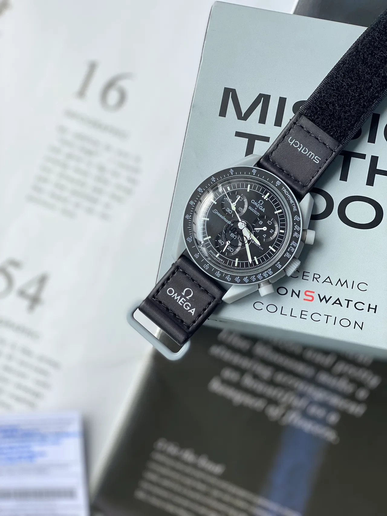Omega x Swatch Speedmaster 黑色表盘 机械腕表 6