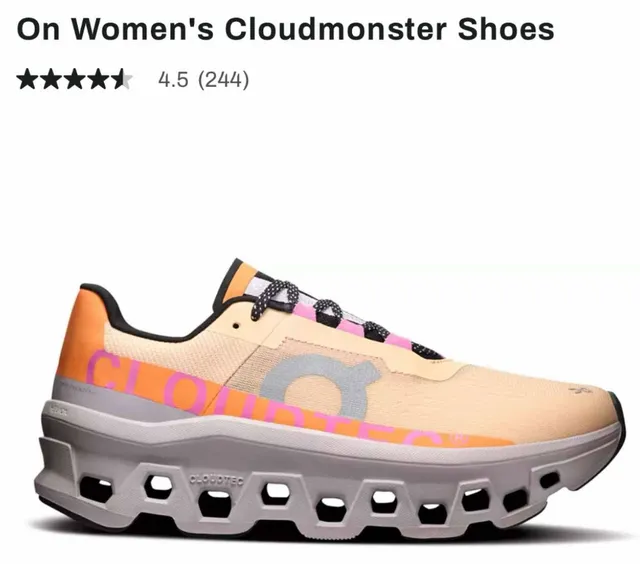 On Cloudmonster bege laranja rosa tênis de corrida 15