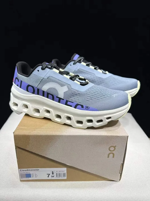On 灰紫工程针织上层开放六边形 CloudTec 中底 运动鞋 8