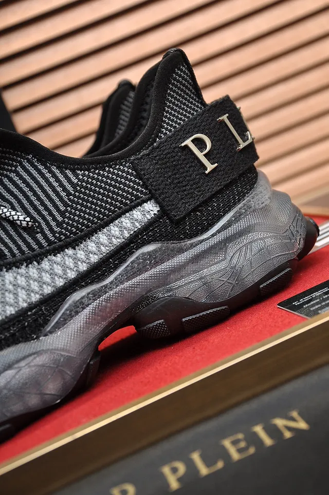 Philipp Plein Black Silver Knit Upper Chunky Sculpted Sole Lifestyle Sneakers 2