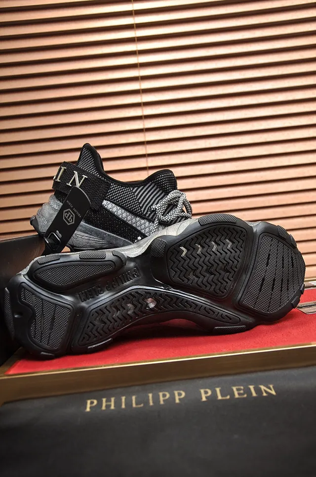 Philipp Plein Black Silver Knit Upper Chunky Sculpted Sole Lifestyle Sneakers 4
