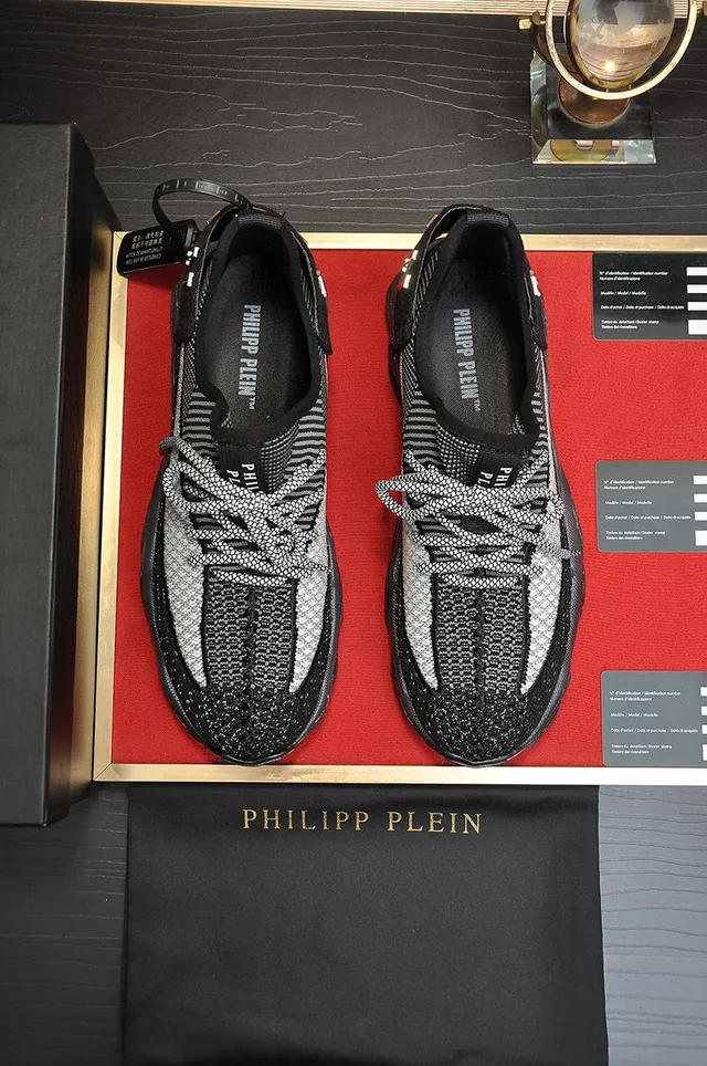 Philipp Plein Black Silver Knit Upper Chunky Sculpted Sole Lifestyle Sneakers 7
