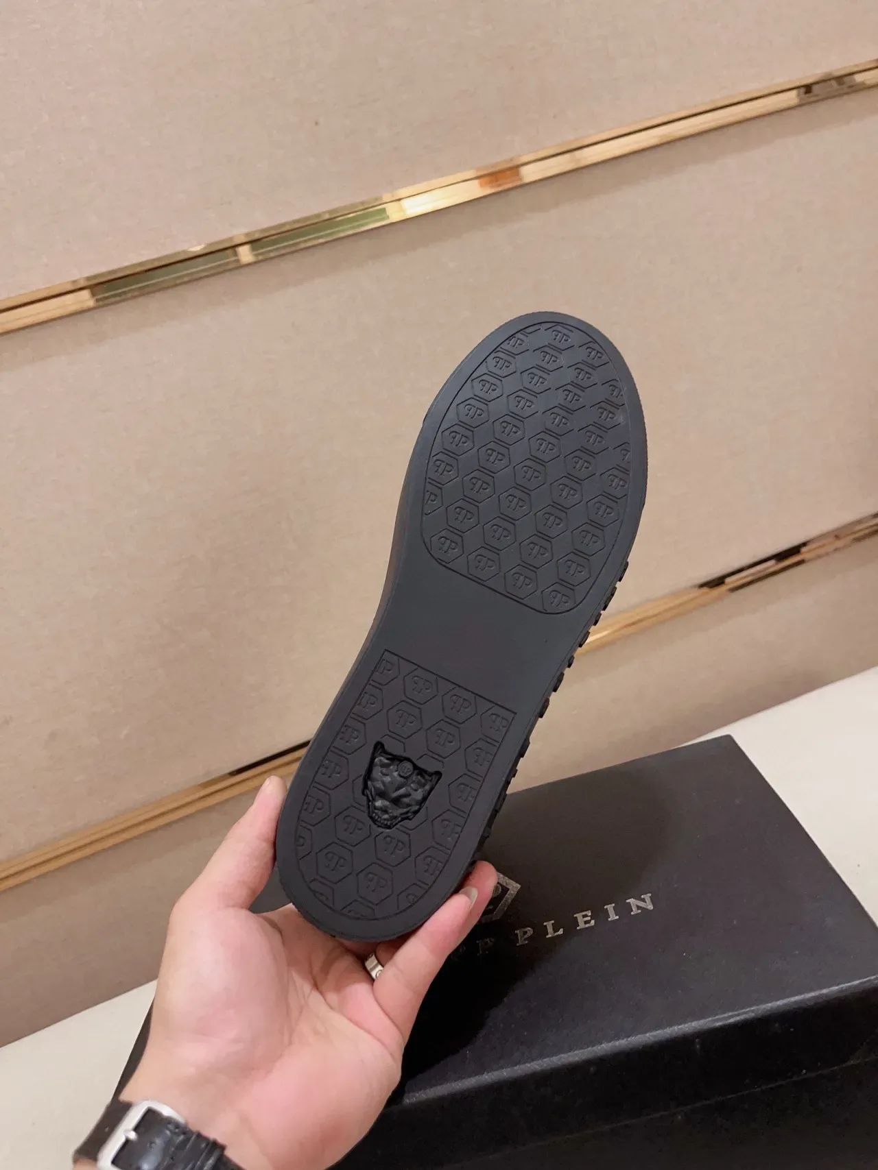 Philipp Plein Tênis Lifestyle Preto Bordados com Selo de Marca Alto 2