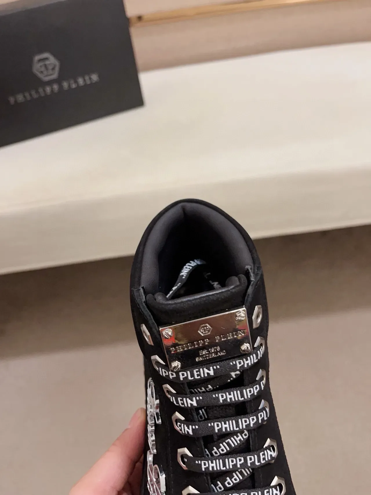 Philipp Plein Tênis Lifestyle Preto Bordados com Selo de Marca Alto 7