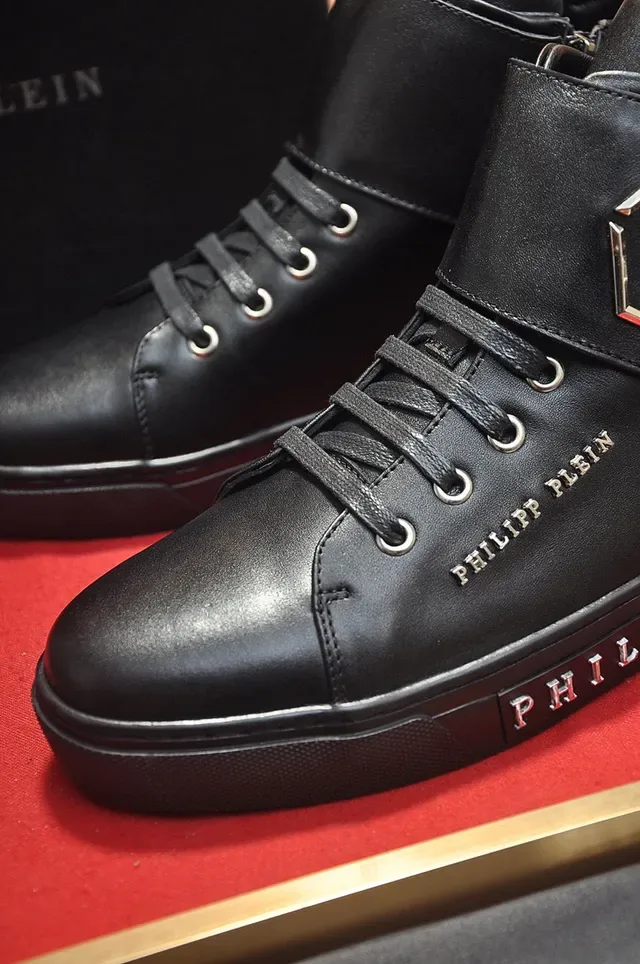 Philipp Plein हाई टॉप लेदर स्नीकर काला Lifestyle Sneakers 3