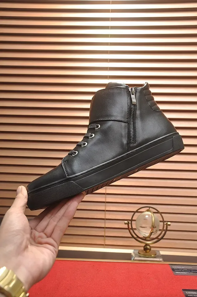 Philipp Plein हाई टॉप लेदर स्नीकर काला Lifestyle Sneakers 4