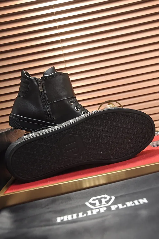 Philipp Plein हाई टॉप लेदर स्नीकर काला Lifestyle Sneakers 5