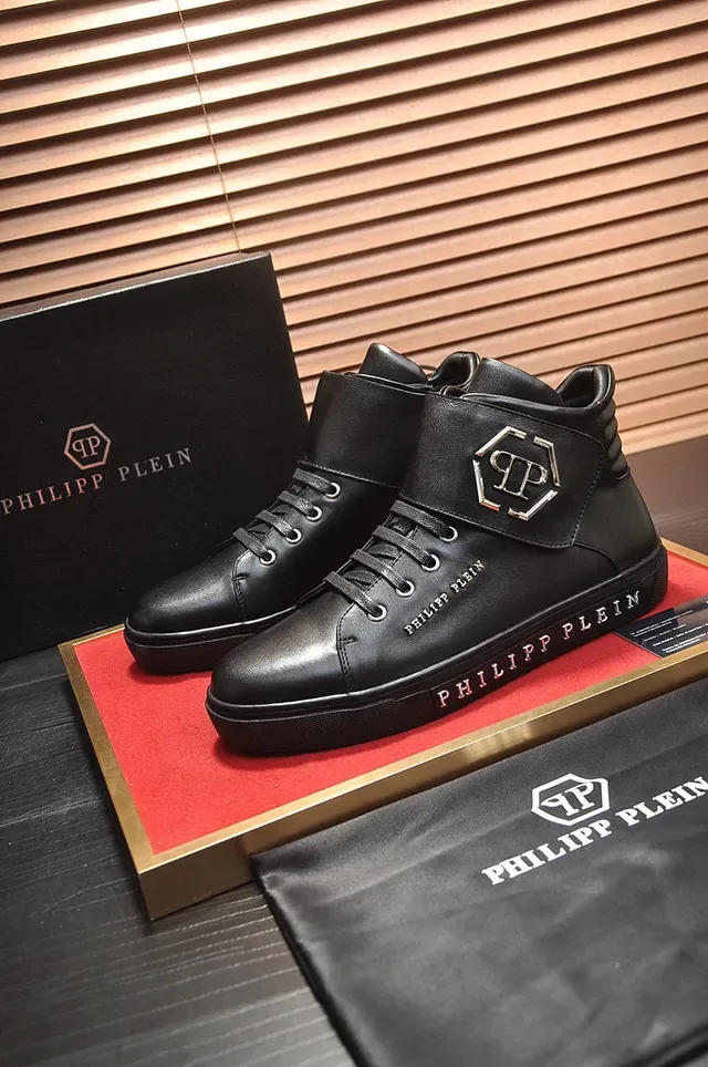 Philipp Plein हाई टॉप लेदर स्नीकर काला Lifestyle Sneakers 7