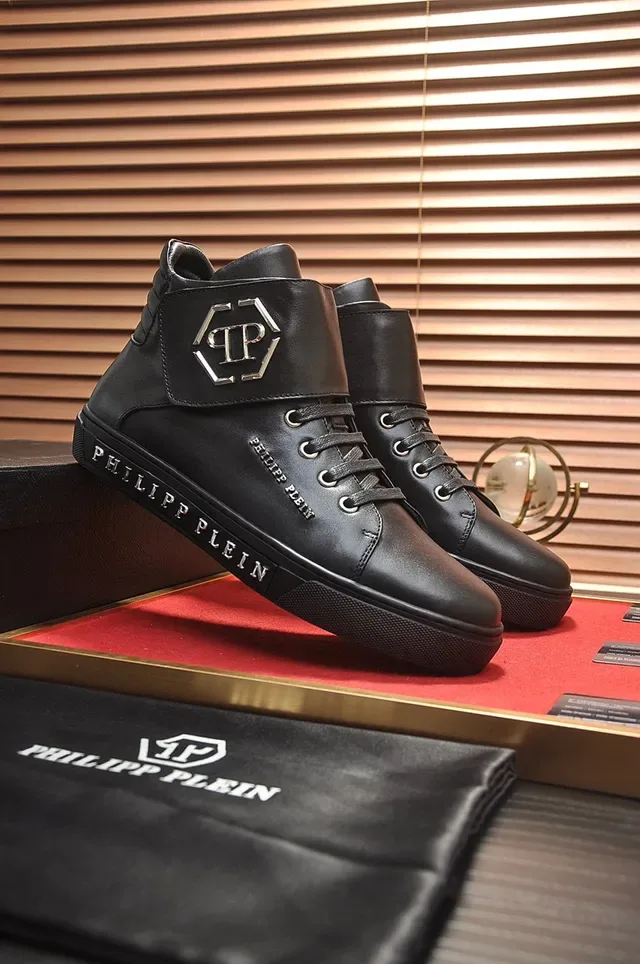 Philipp Plein हाई टॉप लेदर स्नीकर काला Lifestyle Sneakers 8