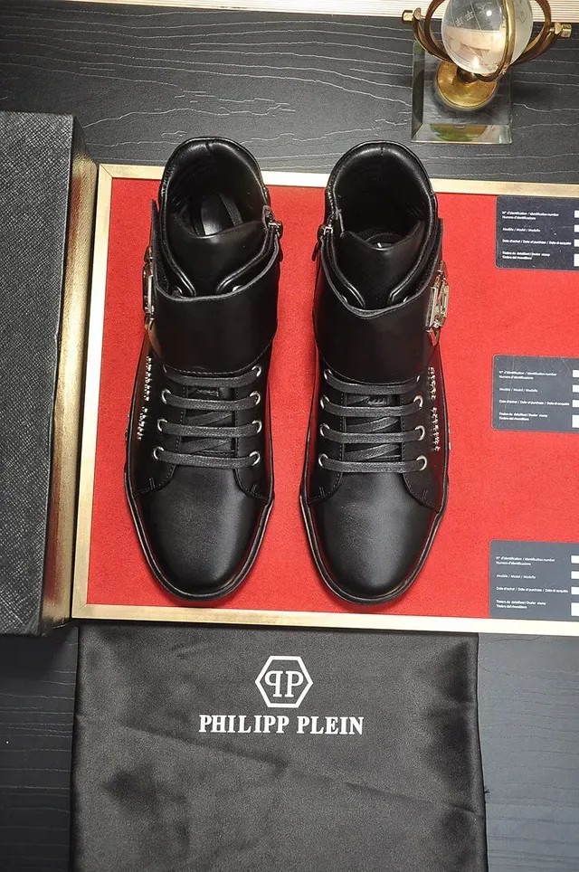 Philipp Plein हाई टॉप लेदर स्नीकर काला Lifestyle Sneakers 9