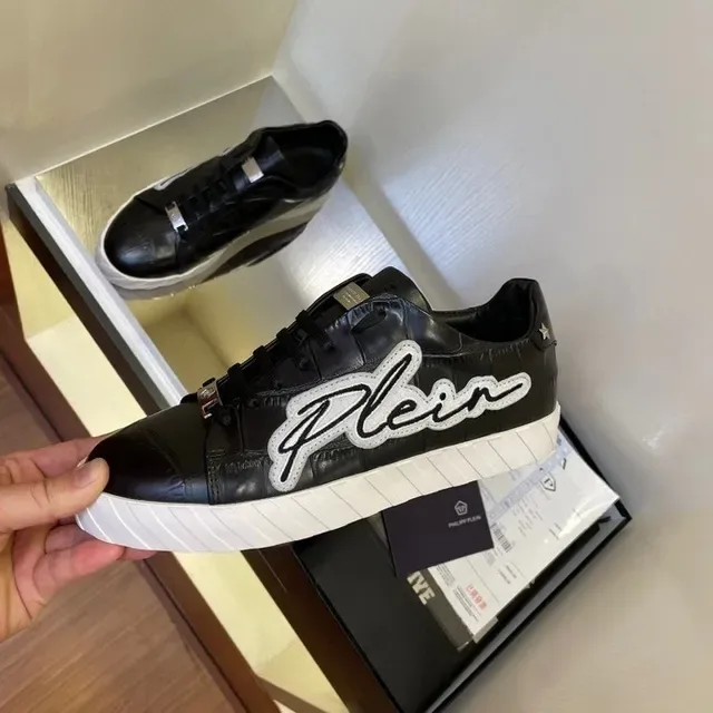 Philipp Plein লোগো-এমবেলিশড জীবনযাত্রা স্নিকার কালো সাদা কুইল্টেড চামড়া জীবনযাত্রা স্নিকার 3