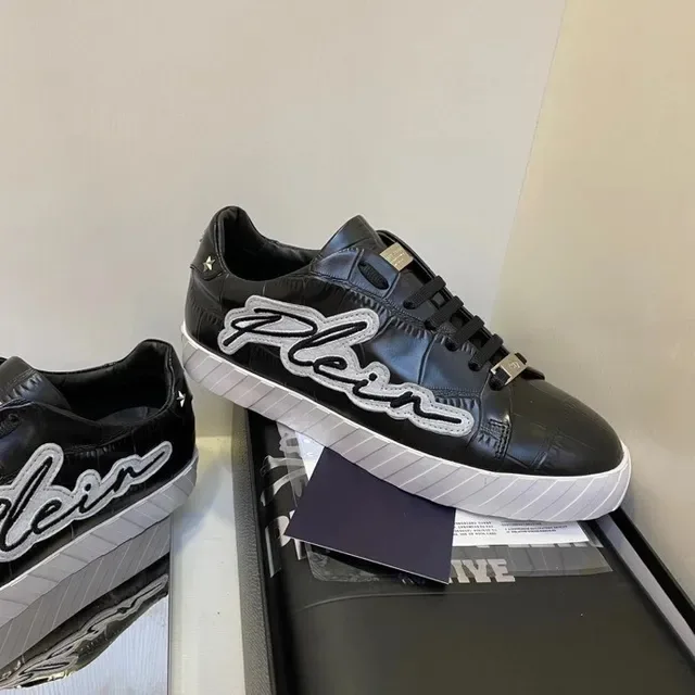 Philipp Plein লোগো-এমবেলিশড জীবনযাত্রা স্নিকার কালো সাদা কুইল্টেড চামড়া জীবনযাত্রা স্নিকার 8