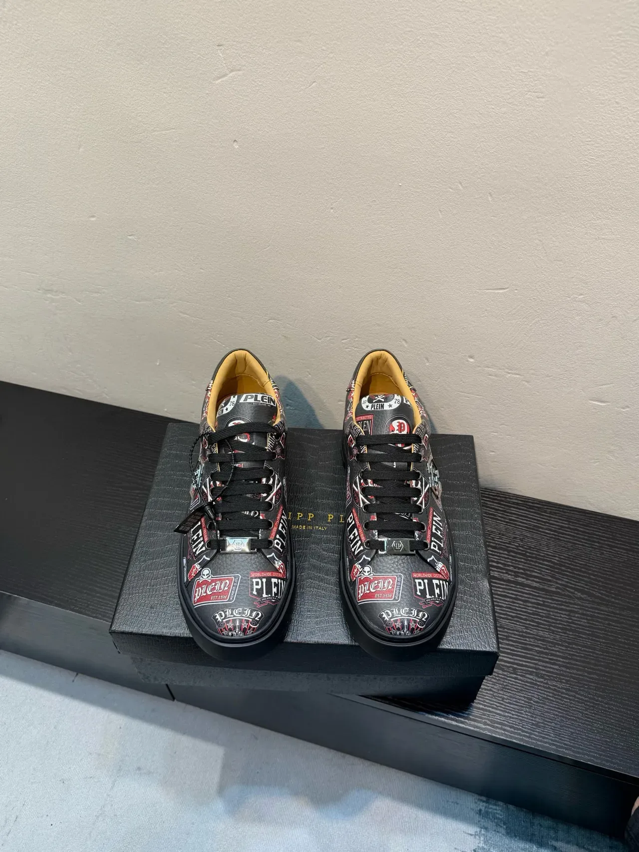 Philipp Plein Logo Patch Black Multicolor Lifestyle Sneakers 2
