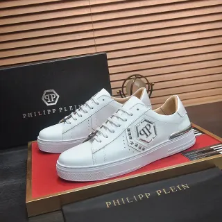 Philipp Plein लोगो प्लेक सफेद लाइफस्टाइल स्नीकर्स