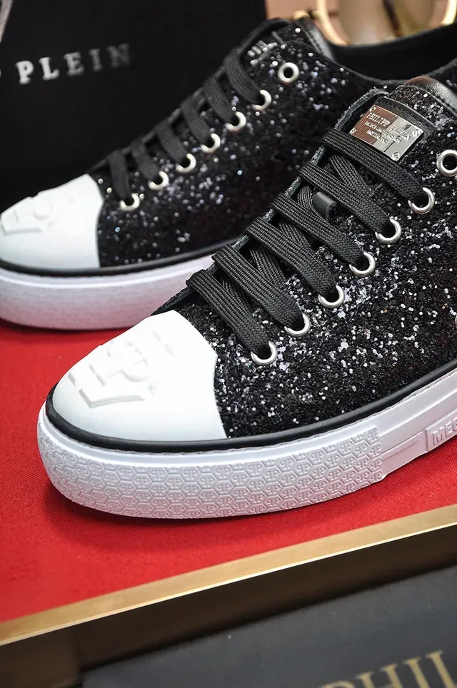 Philipp Plein Megastar Glitter Black and White Lifestyle Sneakers 2