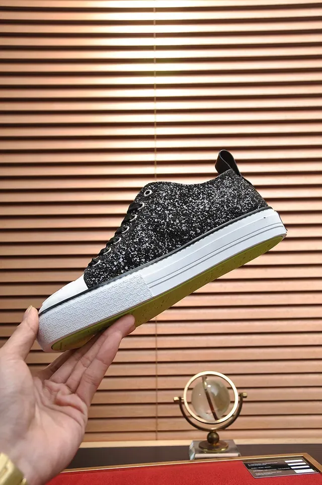 Philipp Plein Megastar Glitter Black and White Lifestyle Sneakers 6