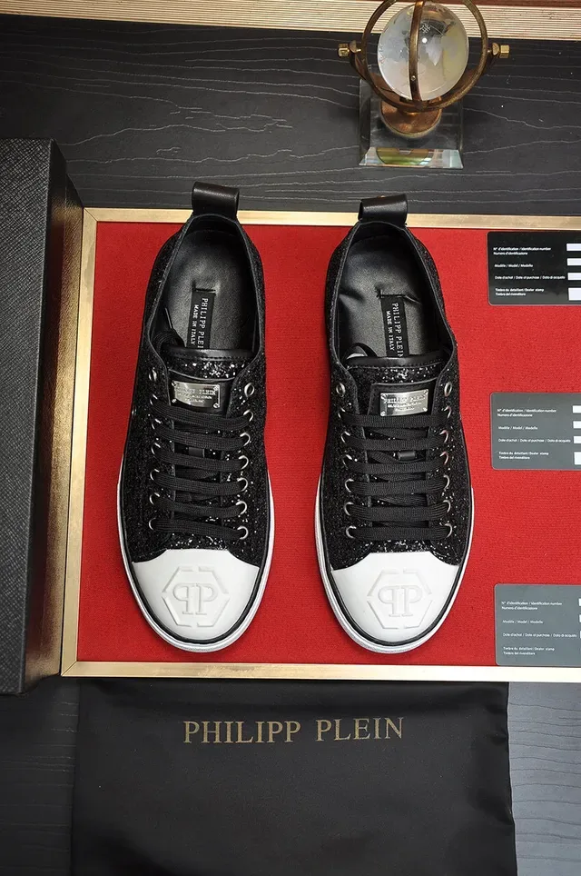 Philipp Plein Megastar Glitter Black and White Lifestyle Sneakers 9