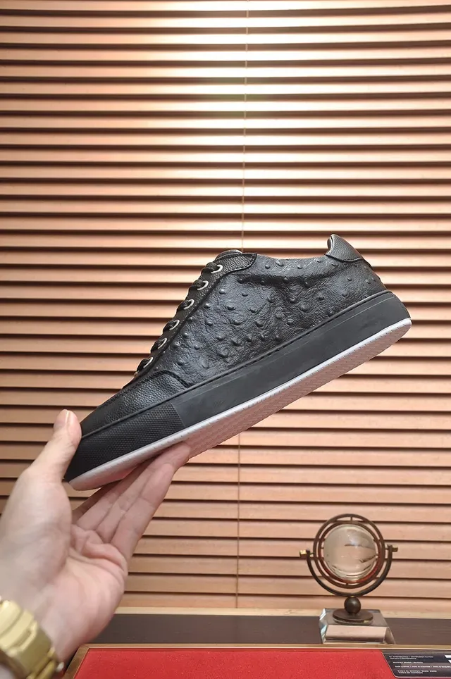Philipp Plein Ostrich-Embossed Leather Hex Logo Lifestyle Sneakers 5