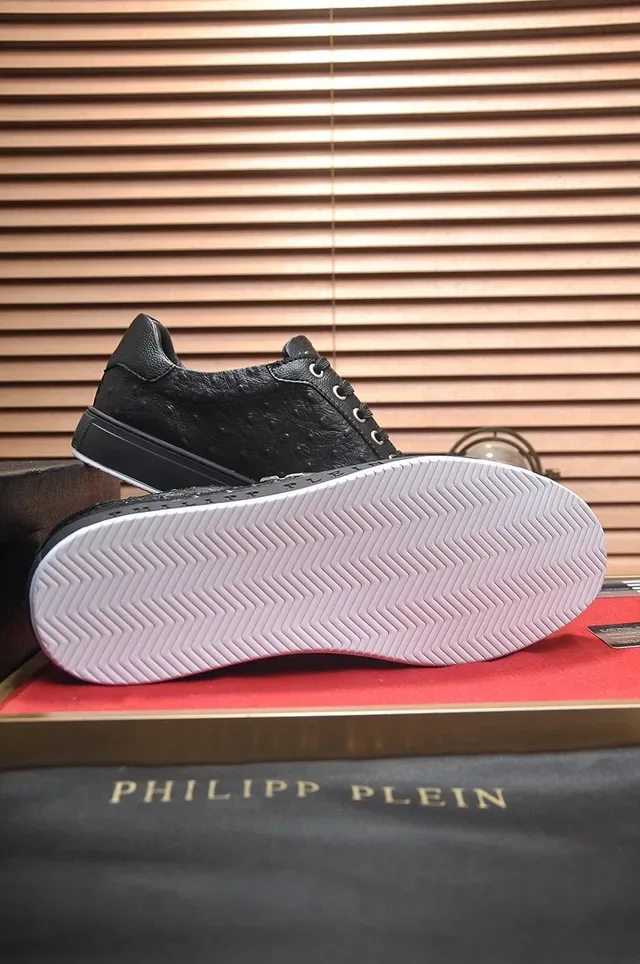 Philipp Plein Ostrich-Embossed Leather Hex Logo Lifestyle Sneakers 7