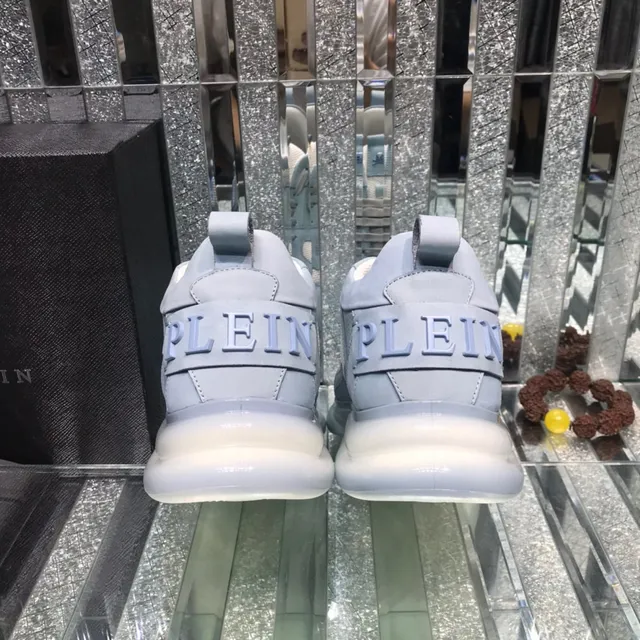 Philipp Plein PP Logo চাঙ্কি স্নিকার হালকা নীল ধূসর 3