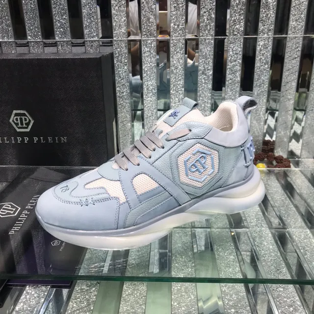Philipp Plein PP Logo চাঙ্কি স্নিকার হালকা নীল ধূসর 4
