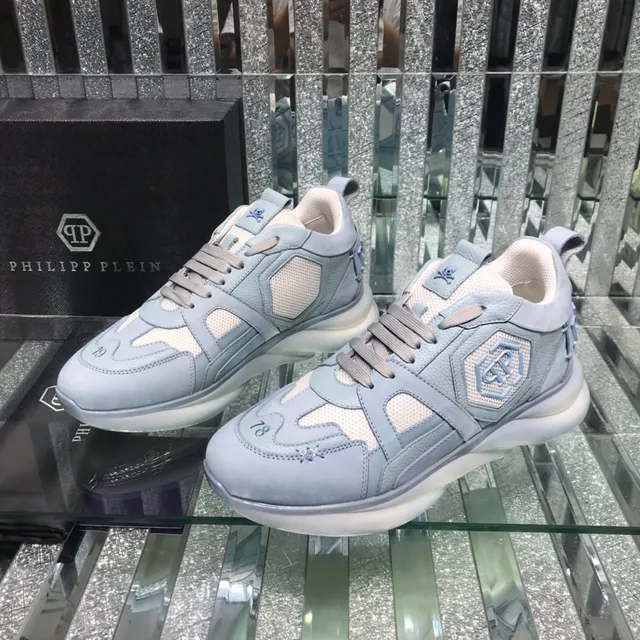Philipp Plein PP Logo চাঙ্কি স্নিকার হালকা নীল ধূসর 8