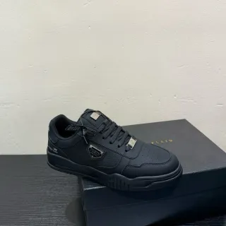 Philipp Plein STREET KING सभी काले चमड़े की जीवनशैली स्नीकर