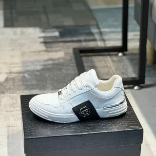Philipp Plein Super Street White Leather Lifestyle Sneakers