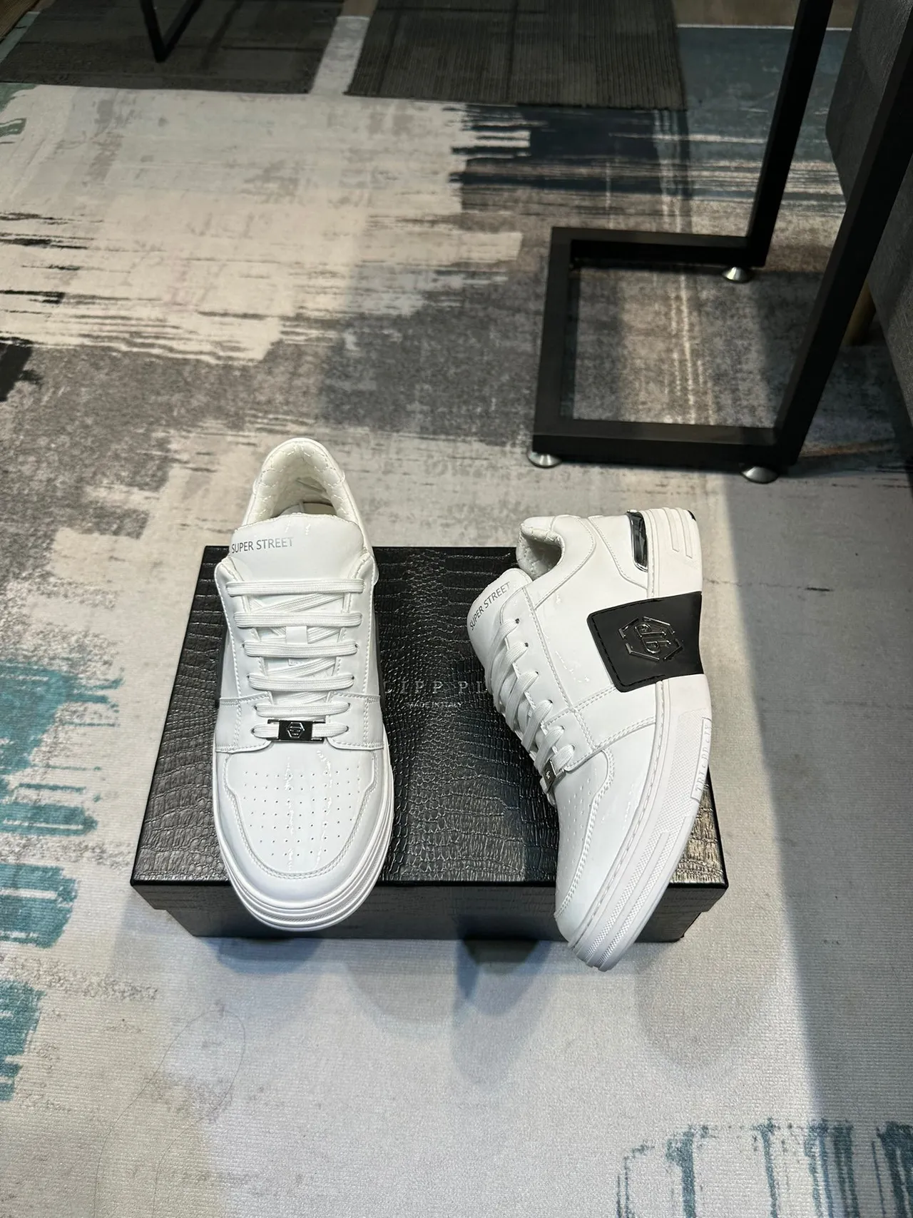 Philipp Plein Super Street सफेद चमड़े की लाइफस्टाइल स्नीकर 5
