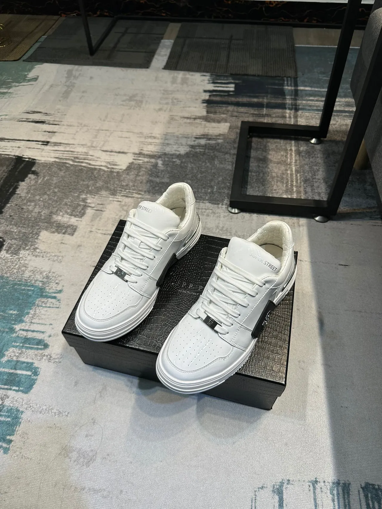 Philipp Plein Super Street सफेद चमड़े की लाइफस्टाइल स्नीकर 6