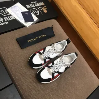 Philipp Plein सफेद काला बिना लेस वाले मल्टी-स्ट्रैप लाइफस्टाइल स्नीकर