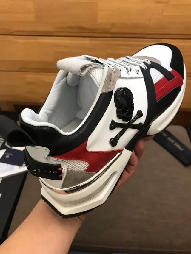 Philipp Plein White Black Laceless Multi-Strap Lifestyle Sneakers 2