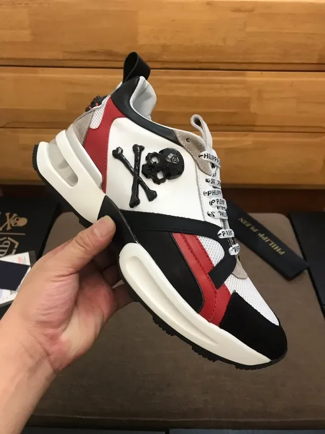 Philipp Plein White Black Laceless Multi-Strap Lifestyle Sneakers 3
