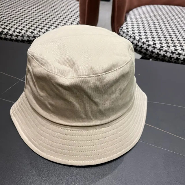 Prada Beige Structured Crown Wide Stitched Brim Bucket Hat 6