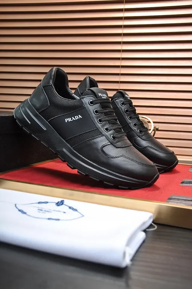 Prada Black Mixed-Material Lifestyle Sneaker 3