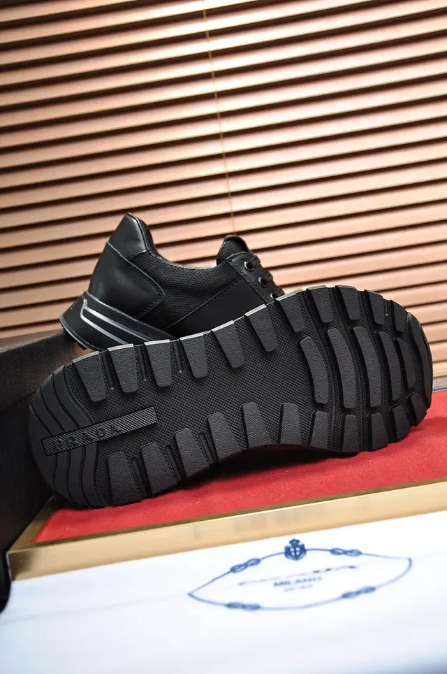 Prada Black Mixed-Material Lifestyle Sneaker 5