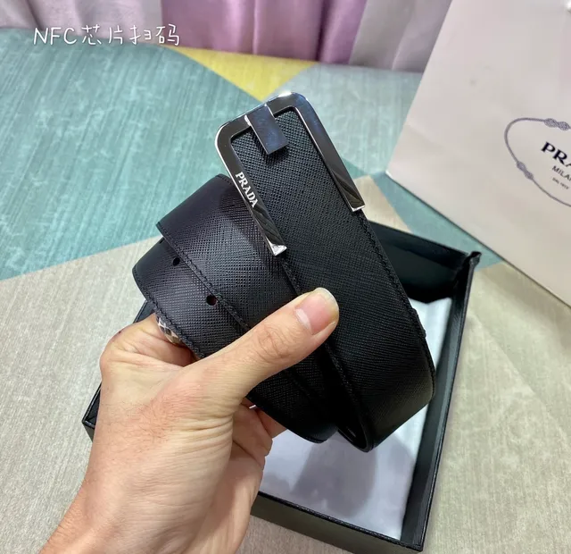 Prada Noir Saffiano Cuir Ceinture 5