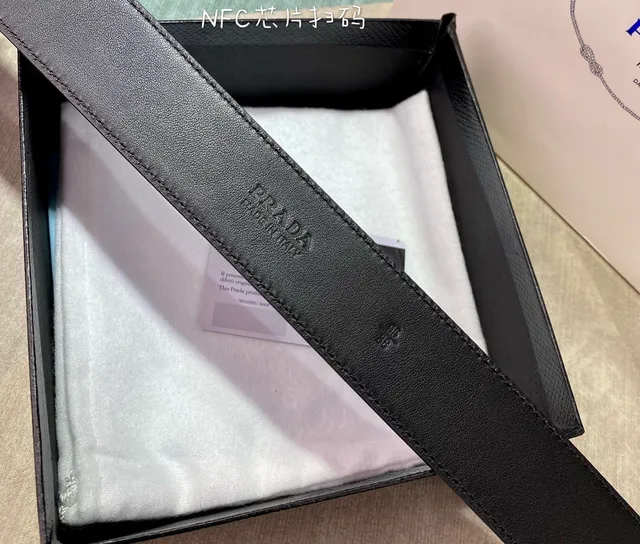 Prada Noir Saffiano Cuir Ceinture 7