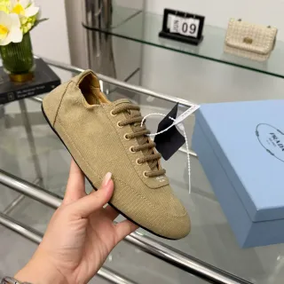 Prada Canvas Low-Top Lace-Up Casual Shoe