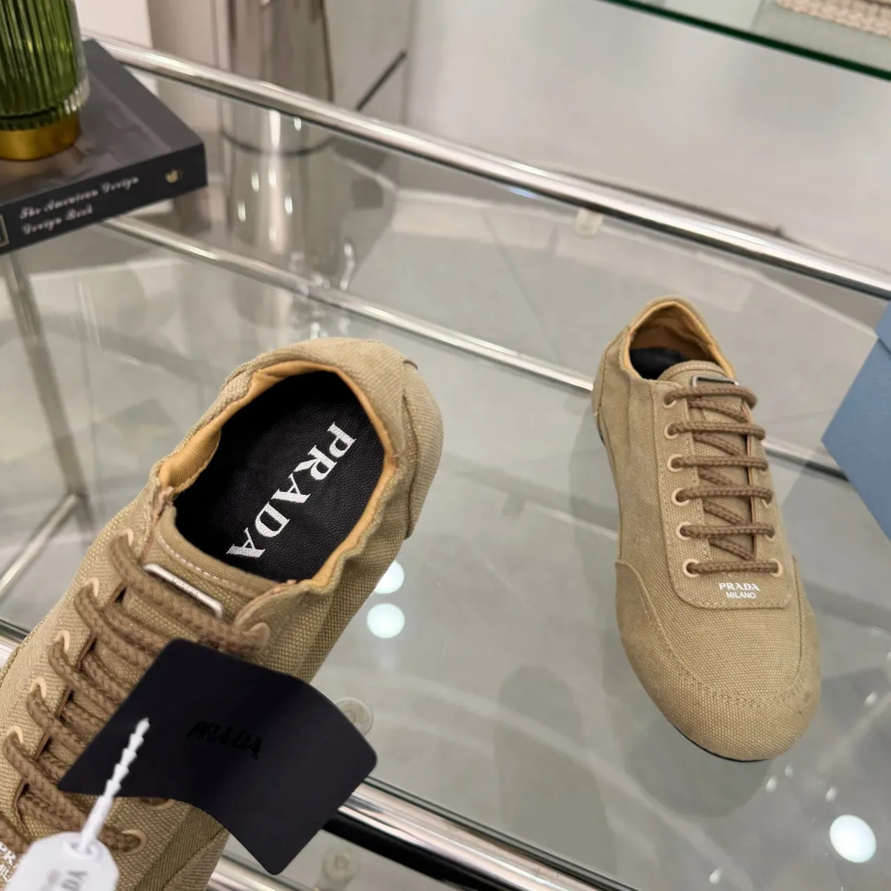 Prada Sapato Casual de Lona com Cadarços Low-Top 2