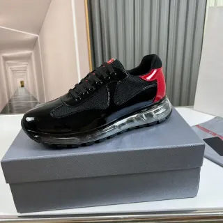 Prada Cloudbust Black and Red Patent Mesh Lifestyle Sneakers