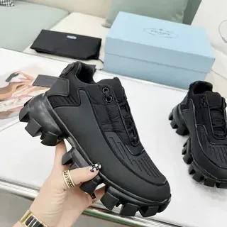 Prada Cloudbust tênis pretos chunky
