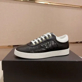 Prada Cloudbust Black White Croc-Embossed Leather Rubber Sole Lifestyle Sneakers — Prada Lifestyle Sneakers photo from the Yupoo catalog